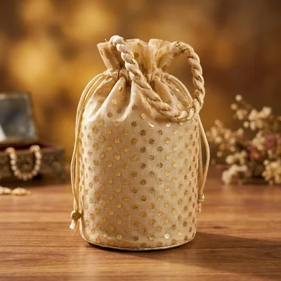 Golden Potli Handbags For Women | Potli Bags For Ladies For Wedding | Potli Bags For Women | Wedding Bags For Woman | Batwa Potlis Hand Bag | Designer Potli Bag For Ladies For Marriage